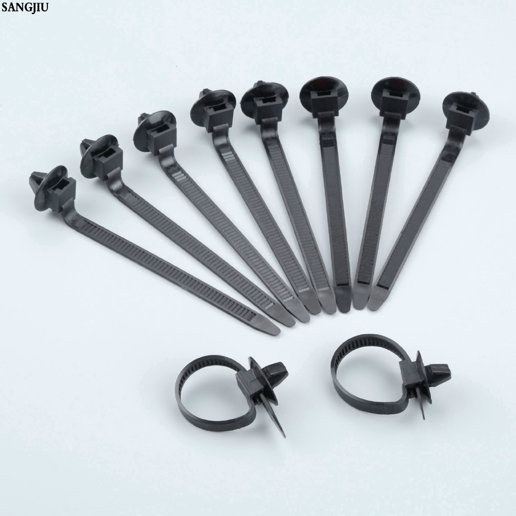 Set 50 Dây Đai Nylon Màu Đen Kẹp Cố Định Dây Cáp Cho Xe Hơi