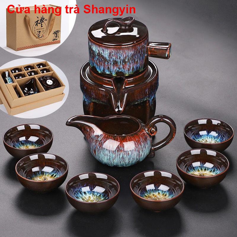 nhà cửa đời sốngBộ ấm pha trà Ronghao Kung Fu, máy tự động , tách gốm sứ men vàng, trà, đơn giản11