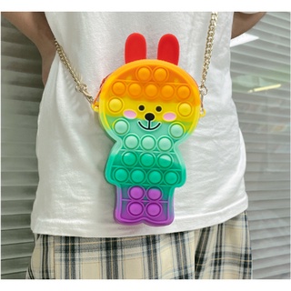 🔥ONLINE🔥Ví đựng tiền xu thỏ Pop it Túi đựng tiền xu bằng silicon cho trẻ em Push Bubble Đồ chơi giảm căng thẳng~369~