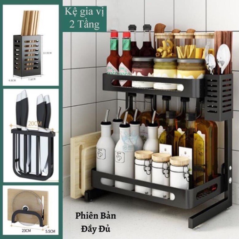 Kệ gia vị 2 tầng, 3 tầng sơn tĩnh điện
