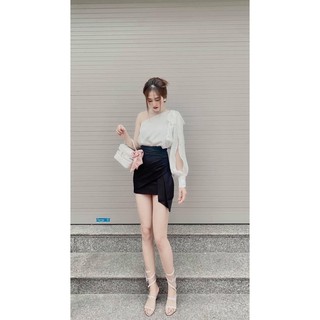Áo lụa lệch vai nơ tay hot nhất 2021