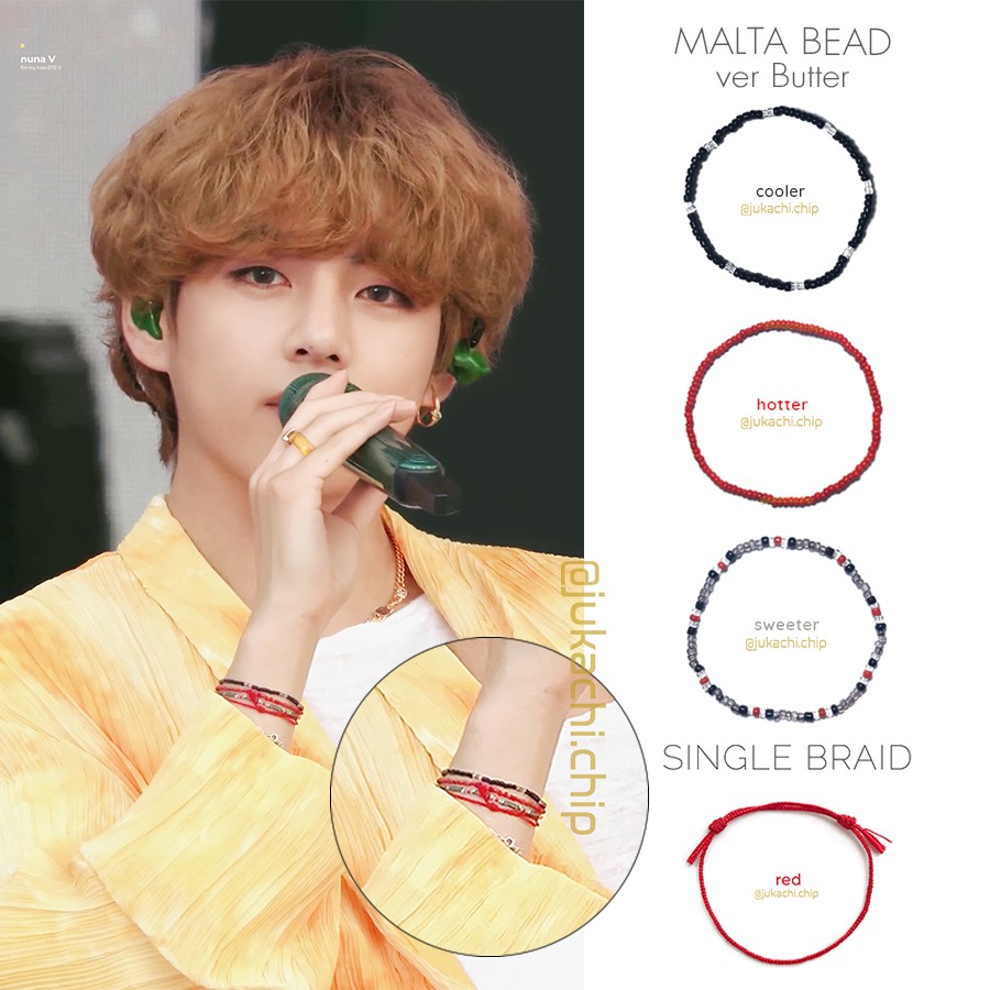 Vòng tay handmade hạt cườm cheap moment with Taehyung  - Taehyung bracelets | Malta bead ver Butter