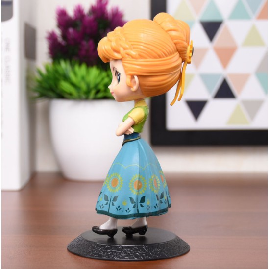 Công chúa Anna xanh lam nhựa PVC đặc làm đồ chơi, trưng bày, trang trí bàn làm việc, góc học tập