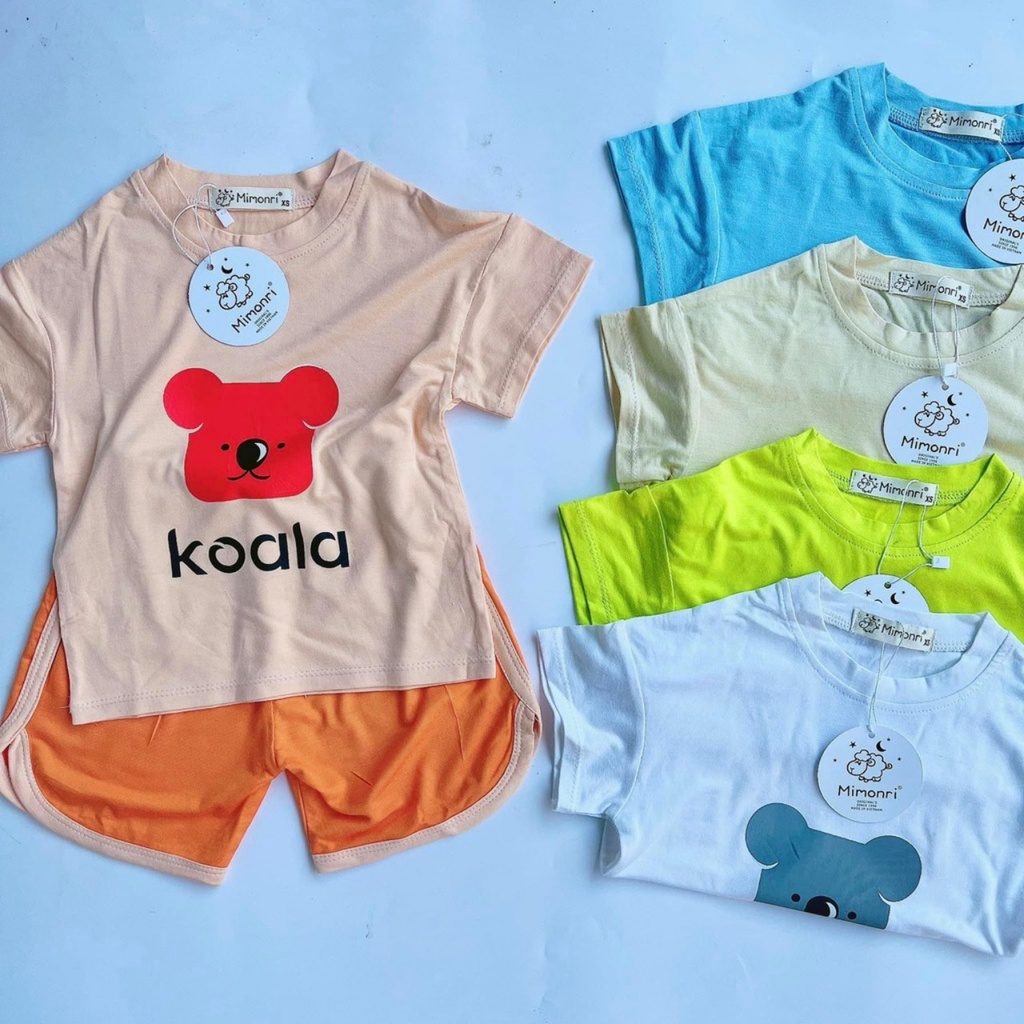 Bộ cộc tay bé trai bé gái, bộ cộc tay Minky mom thun lạnh in hình quần áo trẻ em chuẩn hãng thun lanh, baby-kidshop QN5