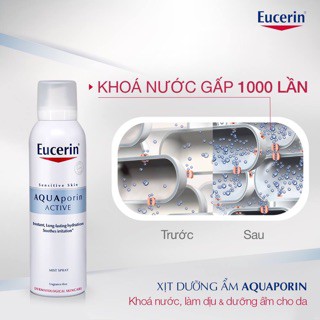 Xịt khoáng dưỡng ẩm Eucerin Aqua Porin Active Mist Spray 50ml