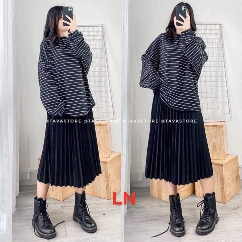 Áo kẻ thụng dài tay DA3