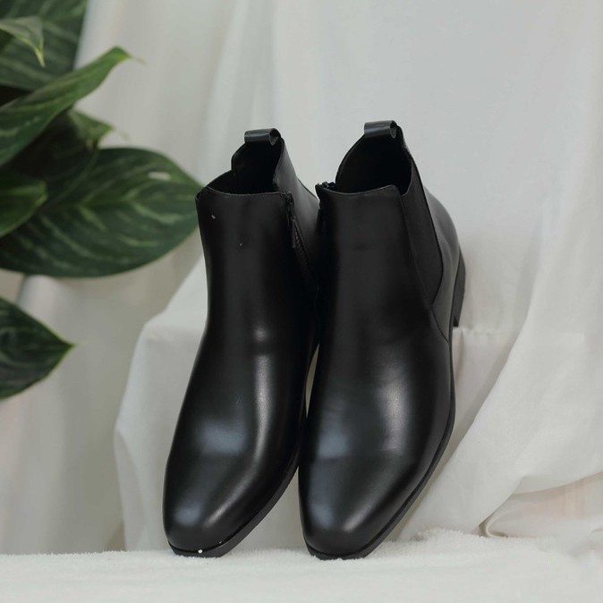 Chelsea Boots khóa - Giày Chelsea Boots da bò - Giày cao cổ nam tăng chiều cao, zip boots khóa dễ sử dụng đế cao su đúc