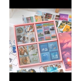 Tách set 100 sticker PET trong suốt Moonrise phong cách Hàn Quốc trang trí journal