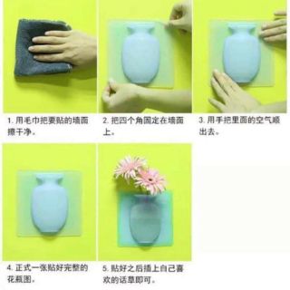 Lọ hoa silicon dán tường