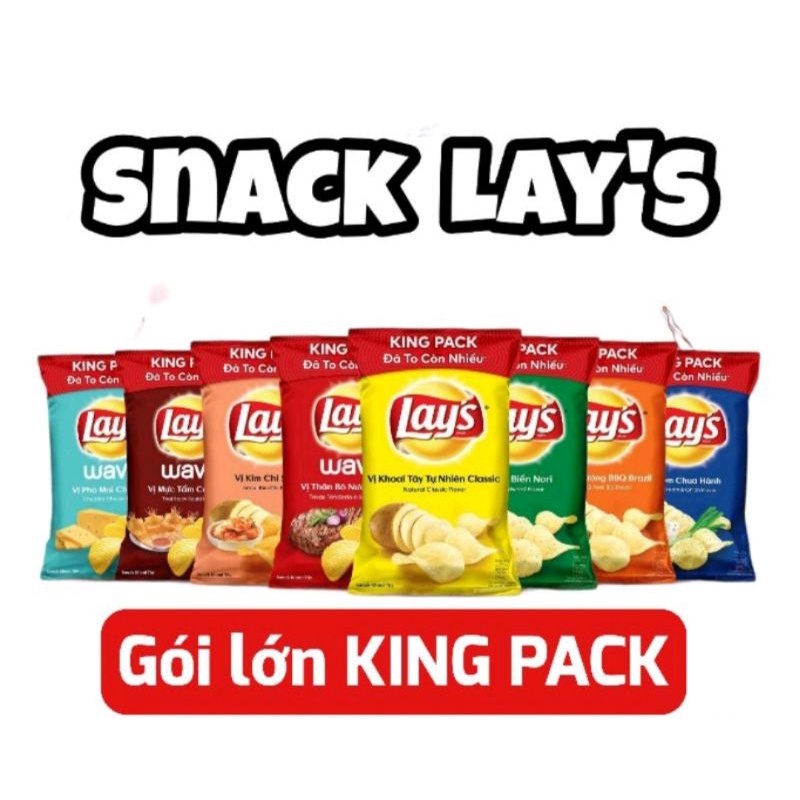 Snack khoai tây Lay's gói lớn king pack 63g
