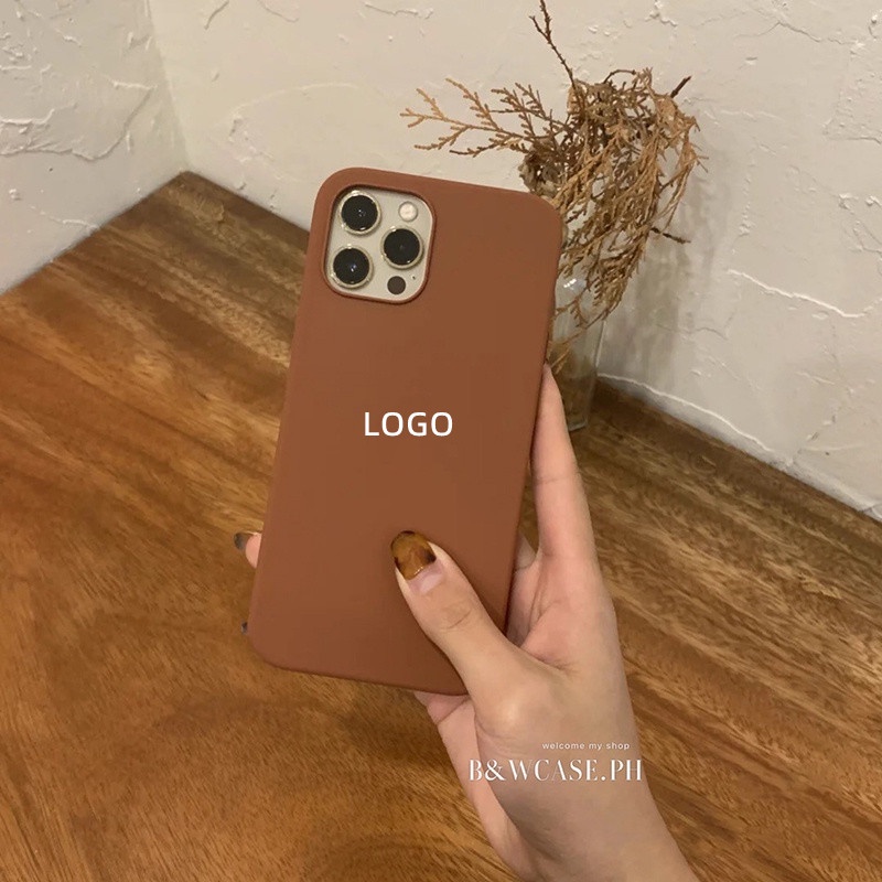 Ốp điện thoại silicon màu nâu ấm áp cho compatible for iPhone 12 11 pro max ix xs max xr se2 6 6s 7 8 plus