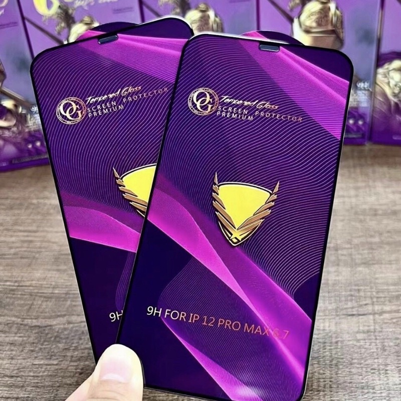 Kính cường lực OG tím full màn hình full mã các dòng Iphone, Samsung, Oppo, Vivo, Xiaomi