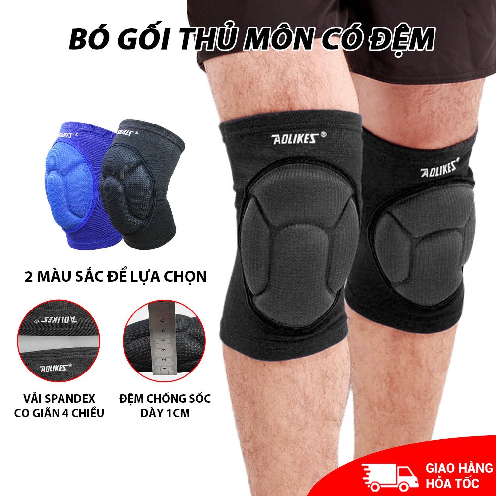 Băng đệm bảo vệ gối  Aolikes 0217A đệm bọt biển dày giảm chấn thương cho thủ môn đá bóng gym