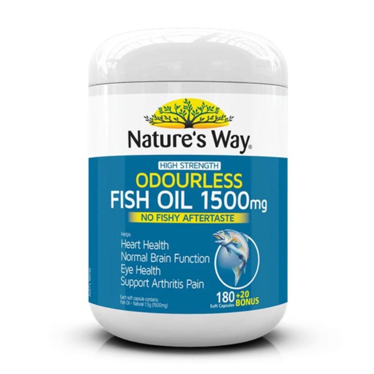 [CHÍNH HÃNG] Dầu Cá Nature's Way 1000mg 200 Viên (Không Mùi)