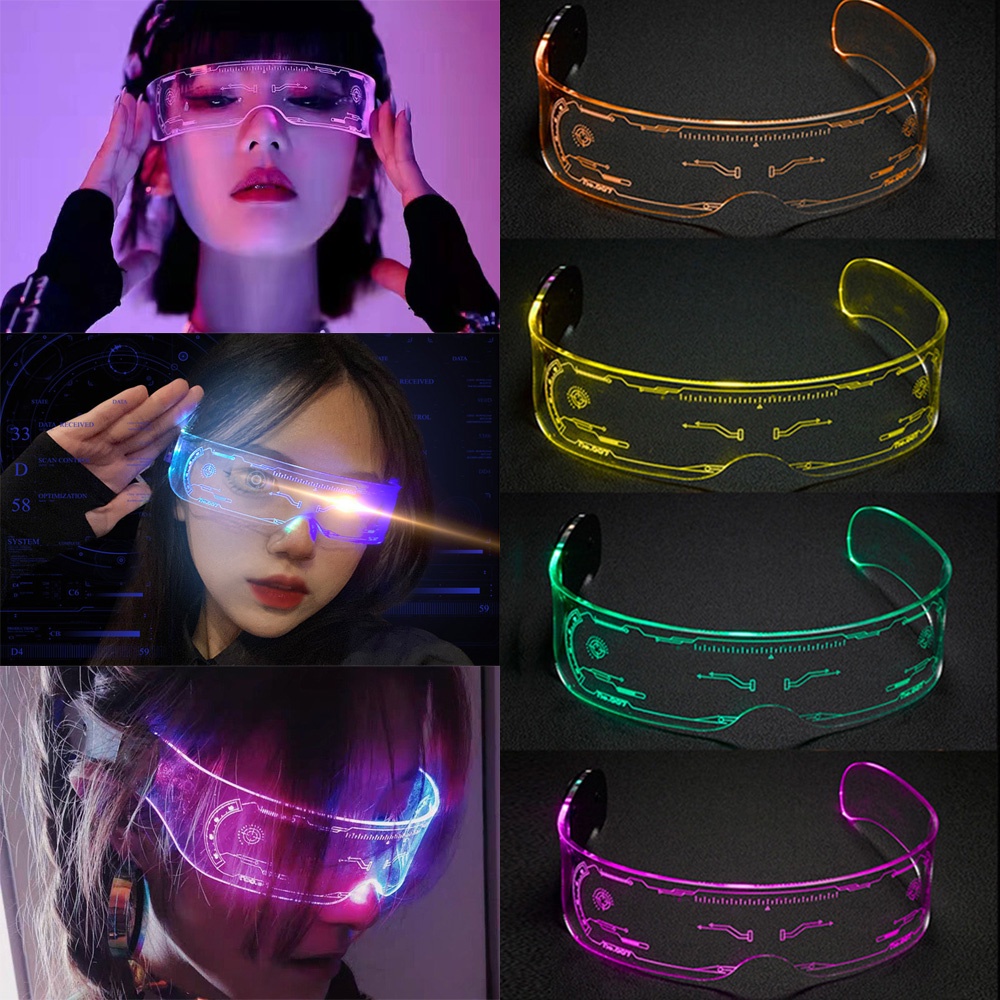 Mắt Kính Có Đèn LED Phát Sáng Nhiều Màu Sắc Độc Đáo Cho Tiệc Giáng Sinh / Halloween