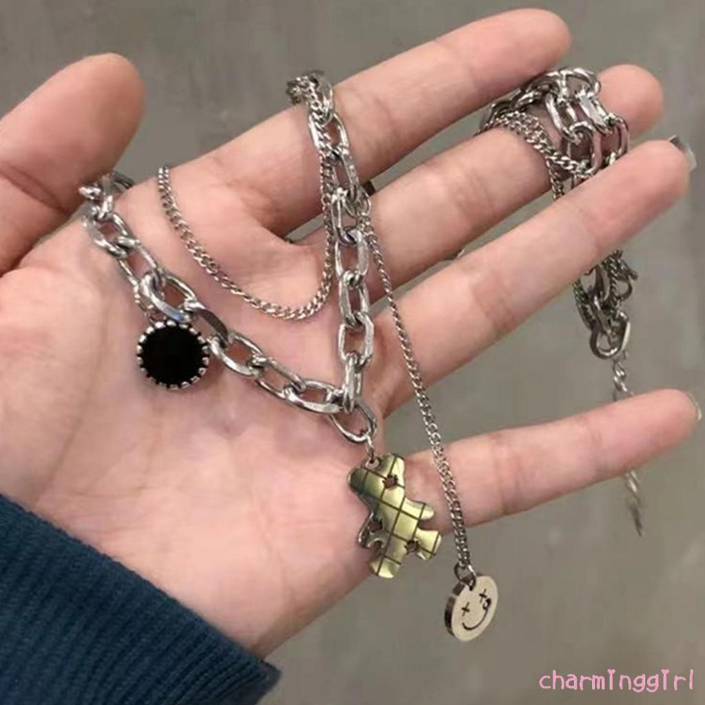 Vòng cổ hai lớp mặt hình mặt cười đơn giản thời trang cho nữ