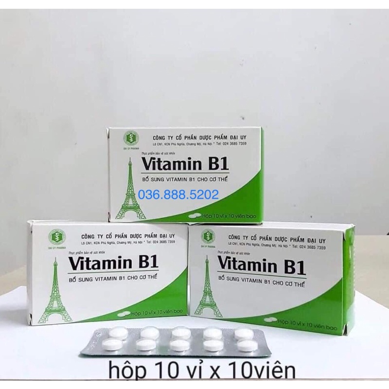 Vitamin B1 hộp vỉ 100 viên - Bổ sung vitamin B1 cho cơ thể
