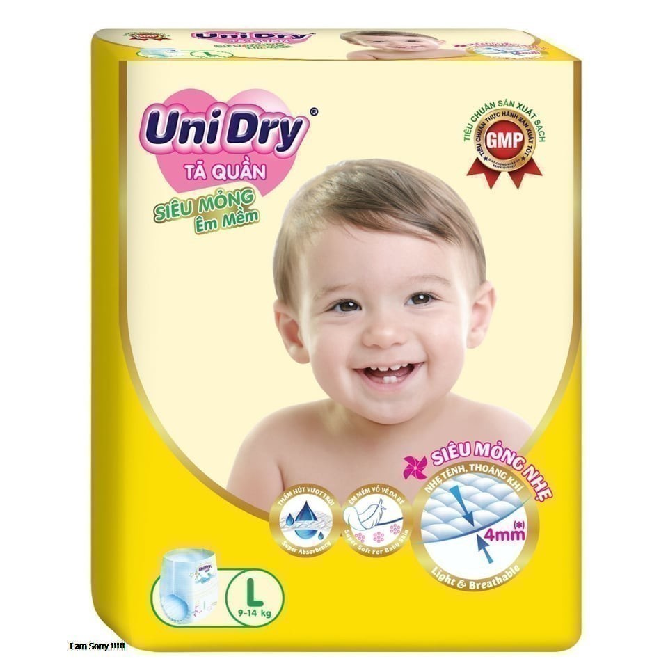 {Tặng kèm gói khăn ướt vtmE} Combo 2 Tã quần UNIDRY cao cấp siêu mền mỏng size M60/L54/XL48/XXL44