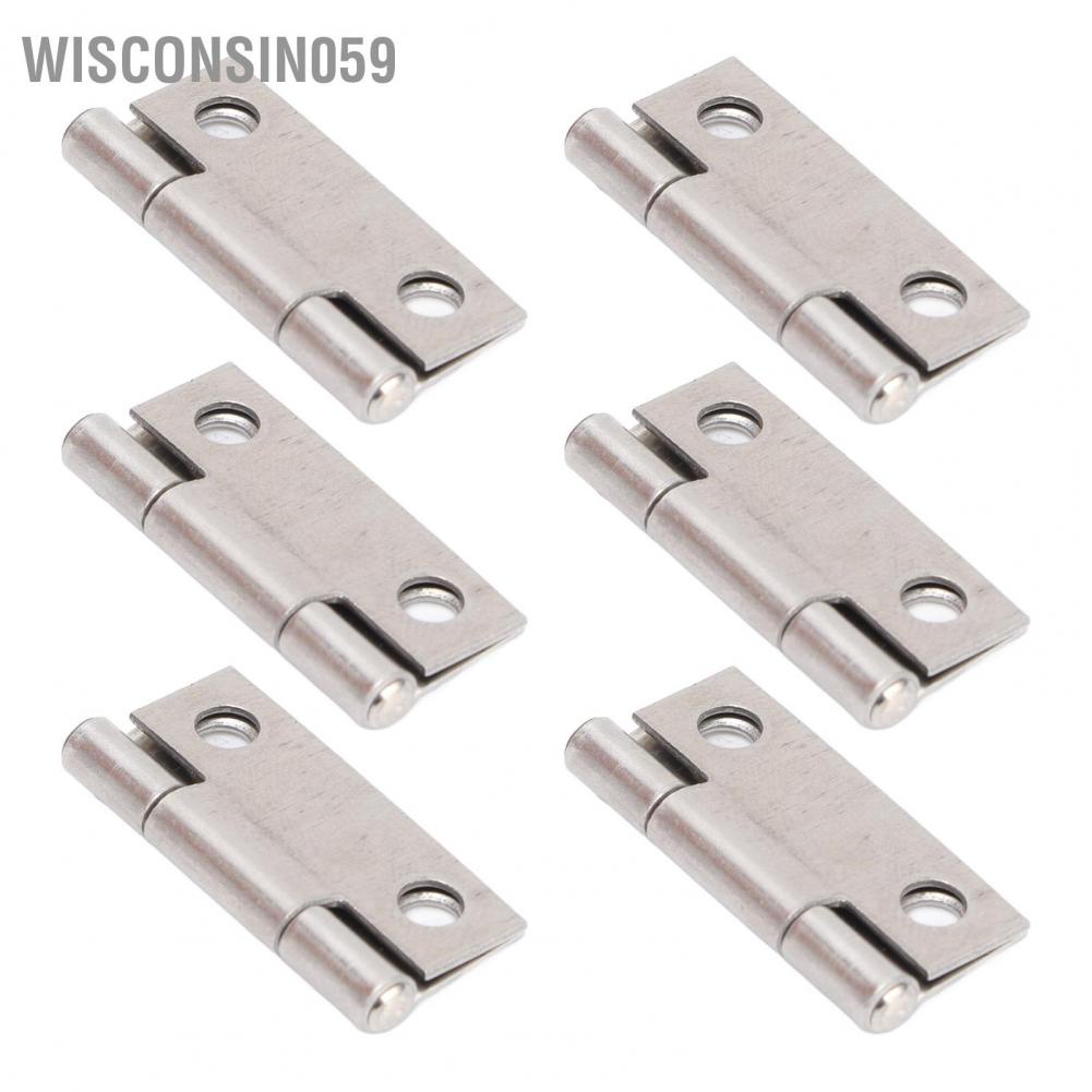 Wisconsin059 10Pcs 1in Hinges 304 Stainless Steel 4 Hole Foldable Butt for Marine Boxes Cabinet Door