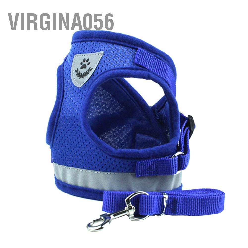 Virgina056 Chó cưng có thể điều chỉnh Dây xích bền an toàn Vest Ngực đeo cổ bằng vải