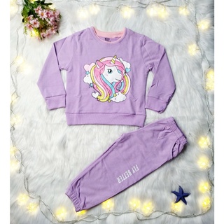 Bộ da cá bé gái sz đại cho bé 23-38kg họa tiết ngựa Pony