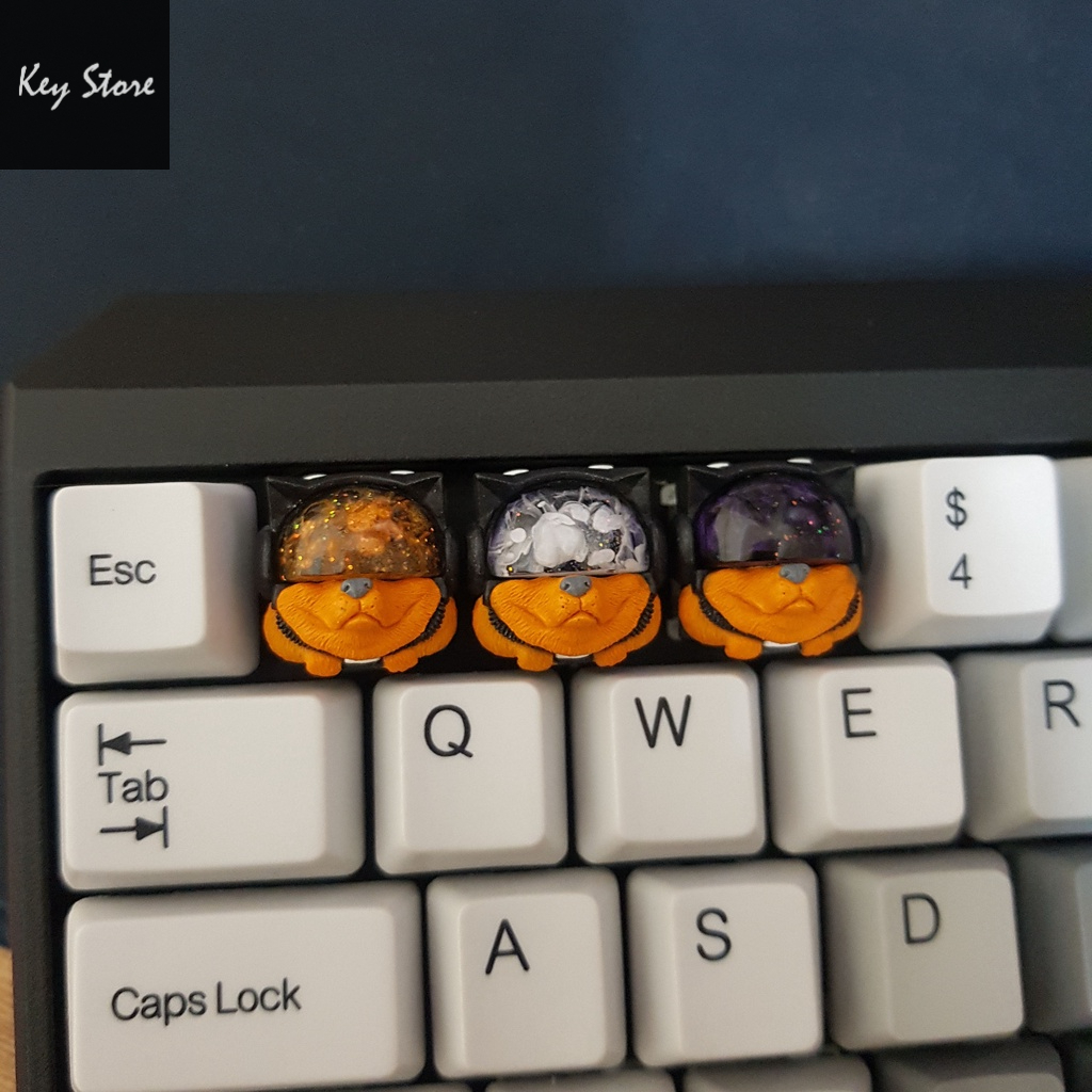 Nút bàn phím cơ artisan keycap sirius màu cam carbon