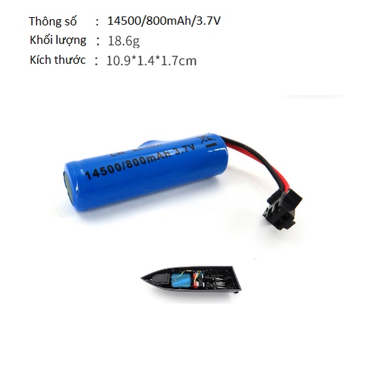 Pin sạc Li-ion 3.7v 14500 800mah 3.7V cho đồ chơi xe ô tô điều khiển từ xa,xe địa hình điều khiển từ xa