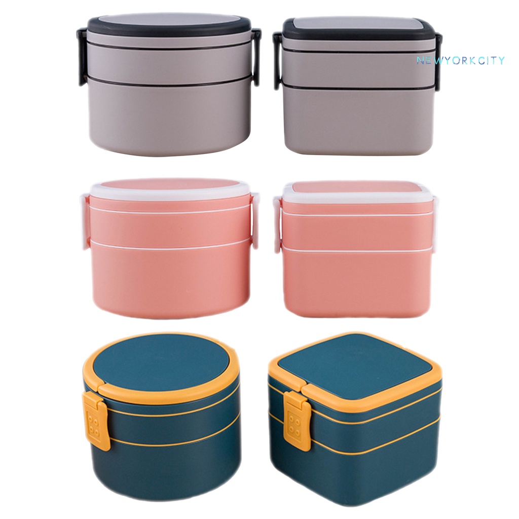 Hộp Đựng Cơm Trưa Hai Tầng Bằng Nhựa Chống Rò Rỉ Phong Cách Nhật Bản NYC 1000ML/1400ML
