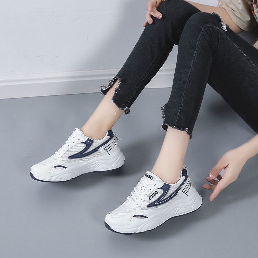 Giày sneaker nữ đi bộ vải lưới thoáng khí DILY cao cấp 4.5cm_ AG0035