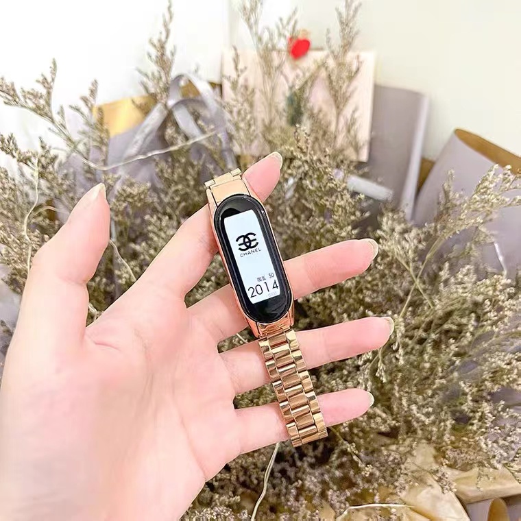 XIAOMI Dây Đeo Thay Thế Chất Liệu Kim Loại Dạng Vòng Tay Cho Mi Band 5 Mi Band 7 6 5 Mi Band 4 3