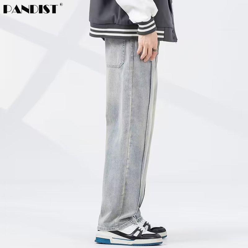 Quần Jean Dài Dáng Rộng Oversize Chống Mài Mòn Thời Trang Phong Cách Nhật Bản Cho Nam Size S-3XL