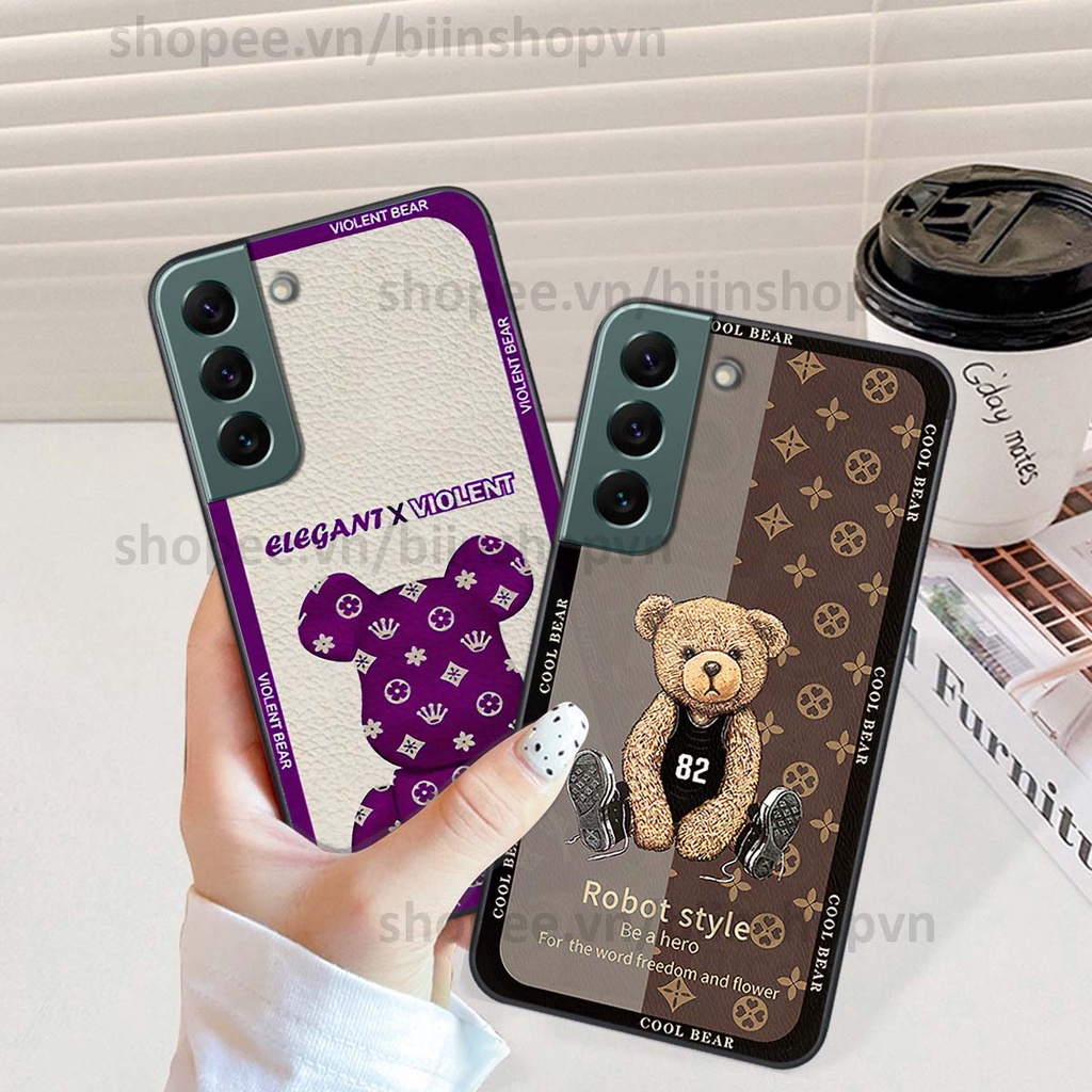 Ốp Samsung S22 / S22 Plus / S22 Ultra / S22+ hình gấu bear brick đẹp độc lạ, thời trang, cá tính
