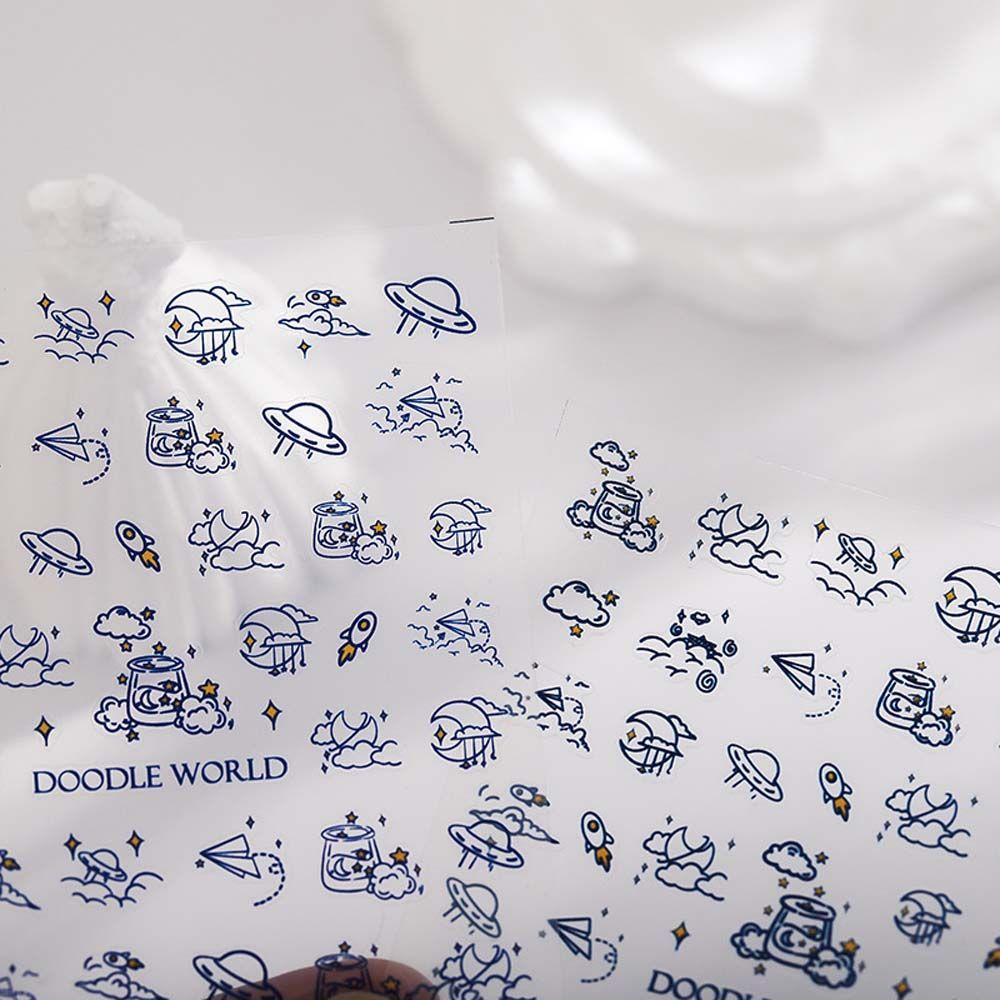 OCEANMAP Miếng Dán Trang Trí Móng Tay Tự Dính Họa Tiết Nốt Nhạc / Mặt Trăng /