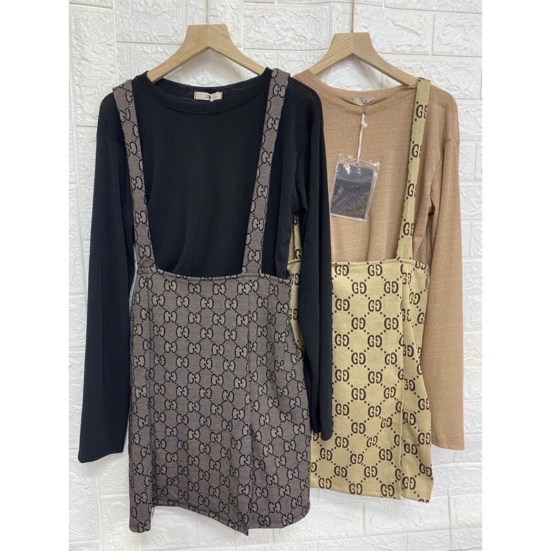 Set yếm GG kèm áo len giấy