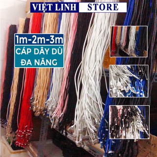 Dây cáp sạc Iphone/Samsung, dây dù 1m 2m 3m chống đứt, hỗ trợ sạc nhanh, đẹp - Việt Linh Store
