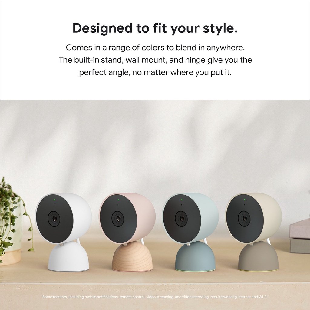 Camera trong nhà Google Nest Cam Indoor Wired – Camera cao cấp của Google, mới 2021