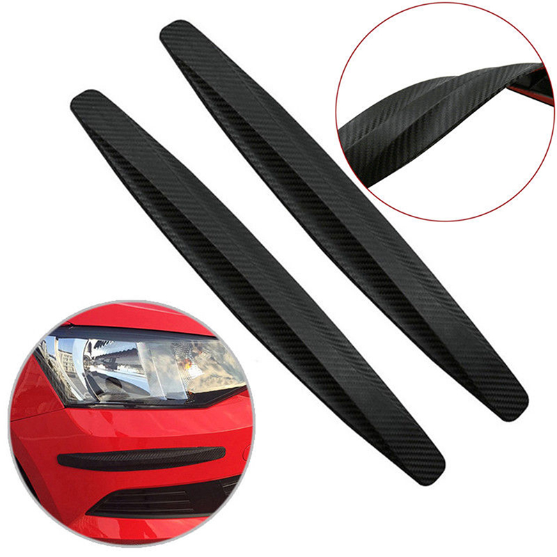 Set 2 dải dán cạnh viền cản xe hơi bảo vệ chống va chạm bằng sợi carbon