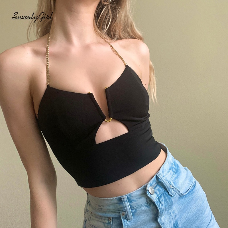 Áo Hai Dây Ôm Dáng Màu Sắc Đơn Giản Quyến Rũ Cho Nữ
