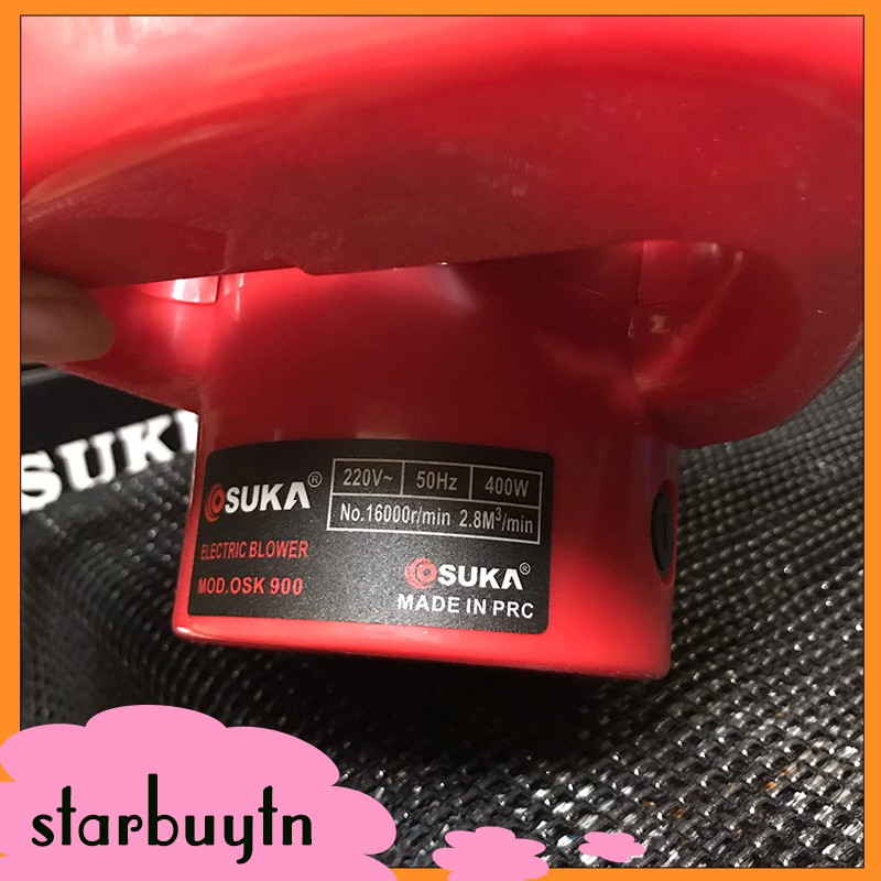 Máy thôi bụi cầm tay màu đỏ kèm chổi than thay thế