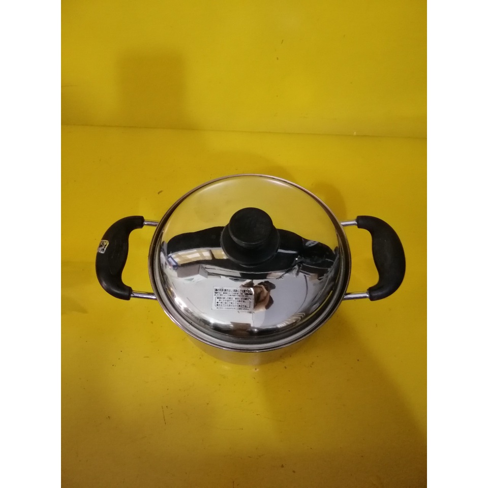 Nồi inox có vỉ hấp nội địa Nhật, size 19cm, cao 10cm (mã 656KT), Không dùng từ