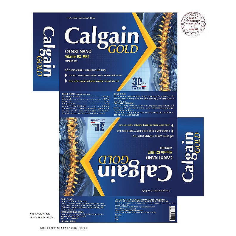 Calgain Gold bổ sung can xi vitamin D K2-MK7 ,Calgain Gold hỗ trợ xương chắc khỏe - CN08