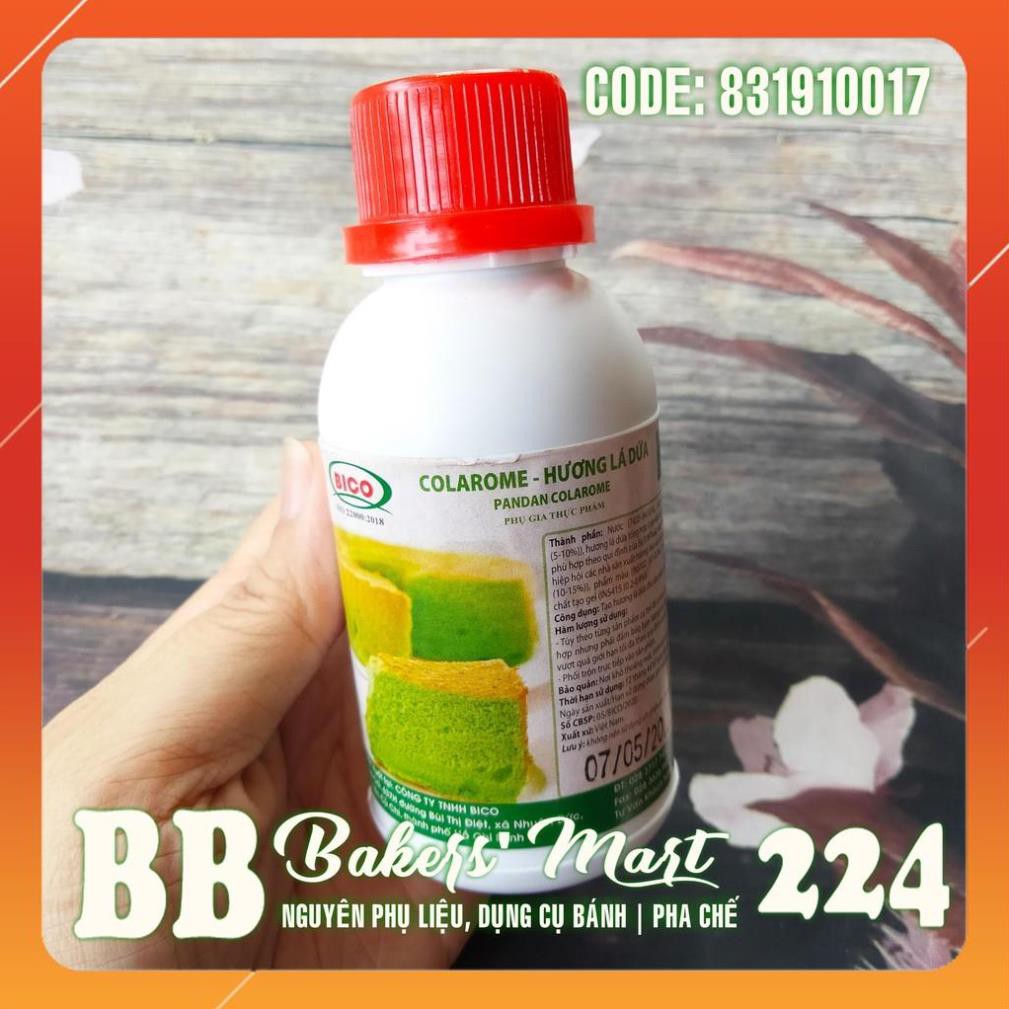 Hương mùi LÁ DỨA có màu BICO - Chai 100gr