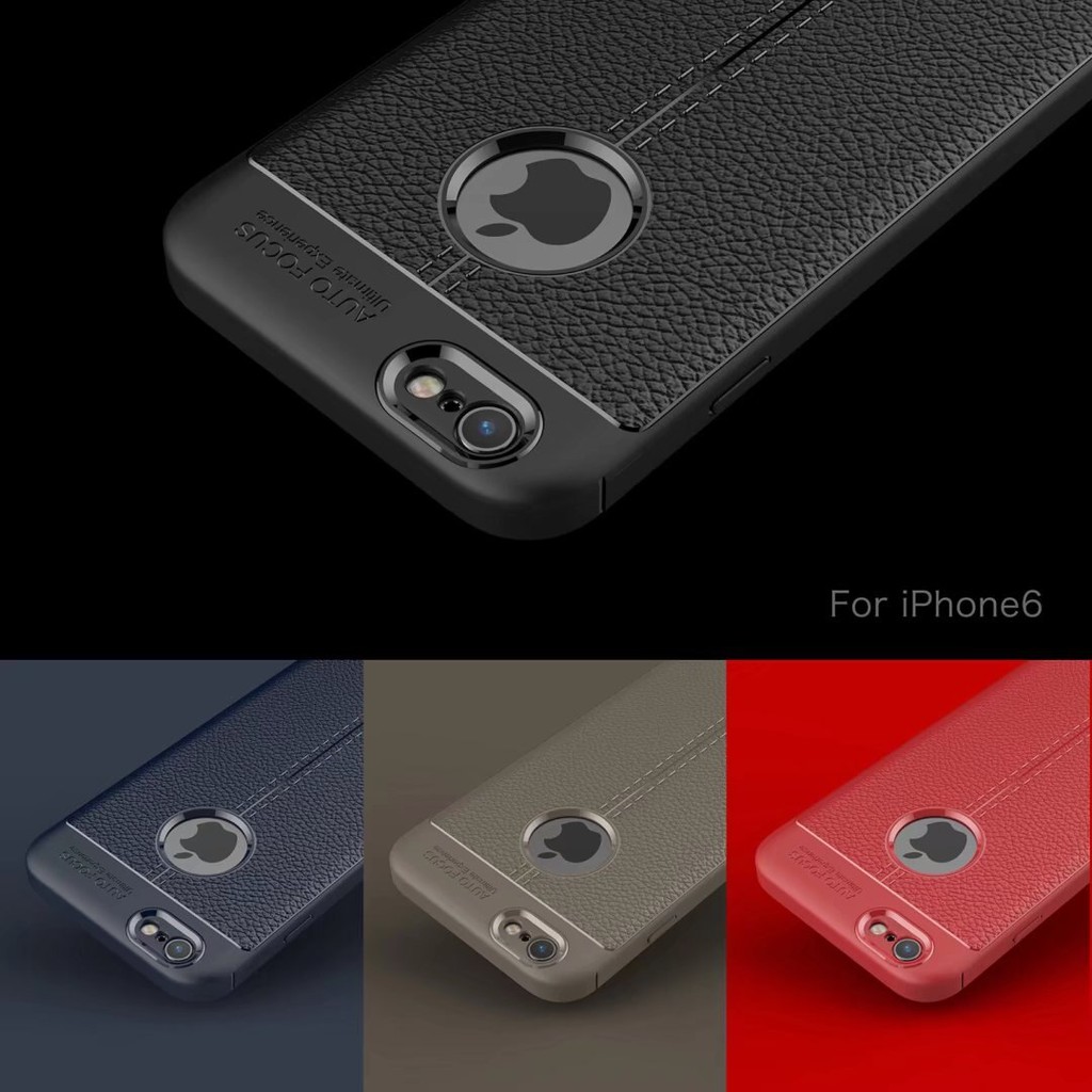 Ốp lưng iPhone 6/6s, iPhone 6plus/6splus Sillicon giả da Auto Focus