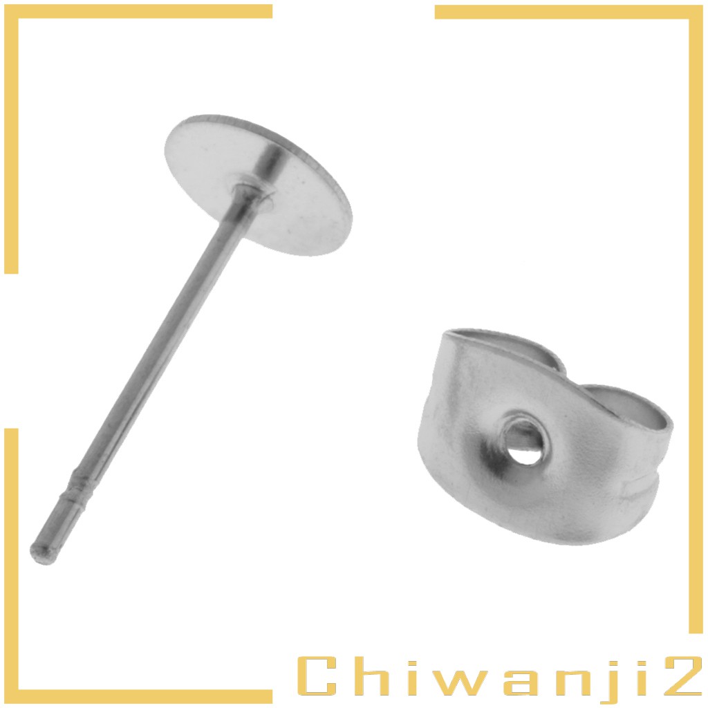 [CHIWANJI2] 15 Pairs Stainless Steel Stud Back Findings Back Stoppers Butterfly Backs