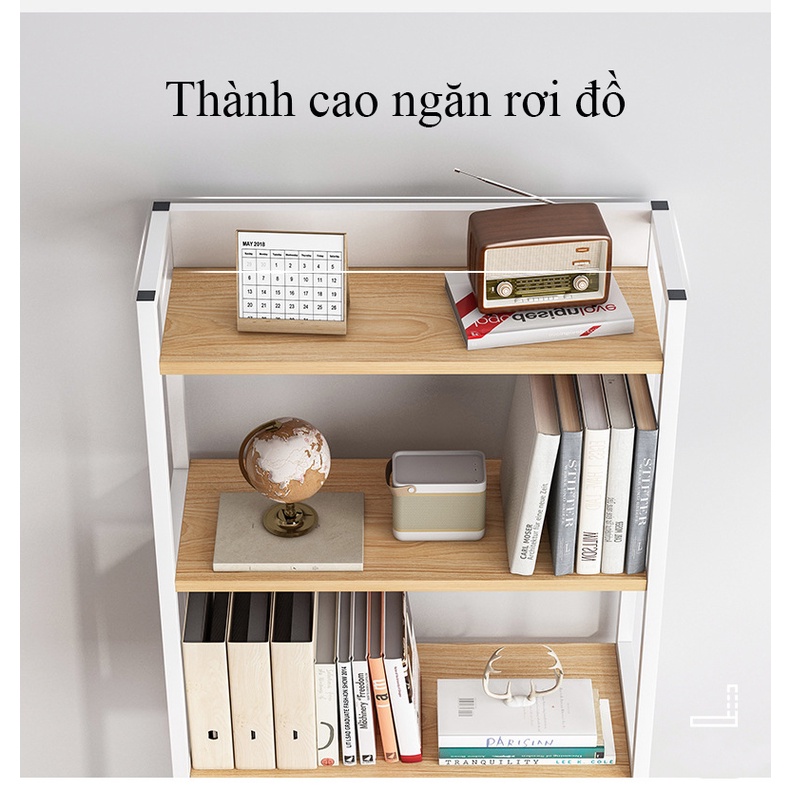 Kệ sách lưu trữ đa năng màu gỗ tối cực đẹp, chất liệu gỗ MDF chống ẩm phù hợp mọi không gian