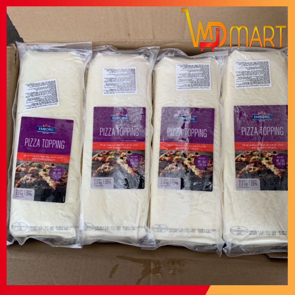 Phô mai PIZZA TOPPING kéo sợi Đan mạch tảng 2,3kg dùng làm Pizza, Phô mai que, hotdog,...