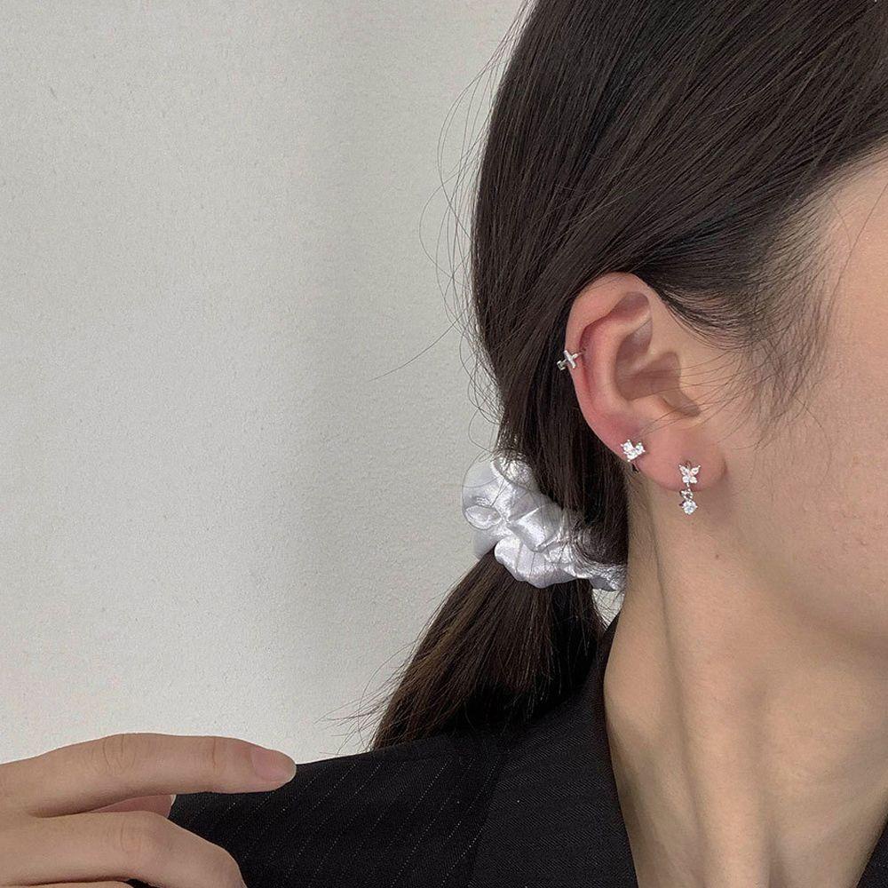 MXGOODS Bông Tai Dạng Xỏ Hình Chữ Thập / Trái Tim / Bướm