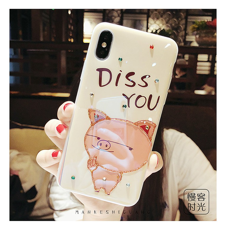 ỐP LƯNG IPHONE HEO HỒNG OH NO - DISS YOU CHO IPHONE 6/7/8, 6Plus/6sPlus/7Plus/8Plus, X/XS, XS Max