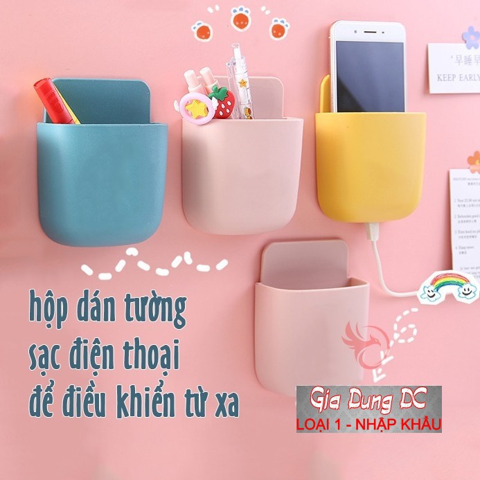 Kệ Dán Tường - Hộp Đựng Đồ Dán Tường - Ống Cắm Mini Để Điều Khiển - Điện Thoại - Đồ Cá Nhân Tiện Ích