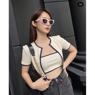 Áo khoác kèm áo ống croptop chất thun bozip siêu sexy